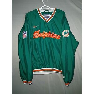 Vintage Reebok Pro Line Miami Dolphins XL Pullover Jacket Lined 90s Dan Marino